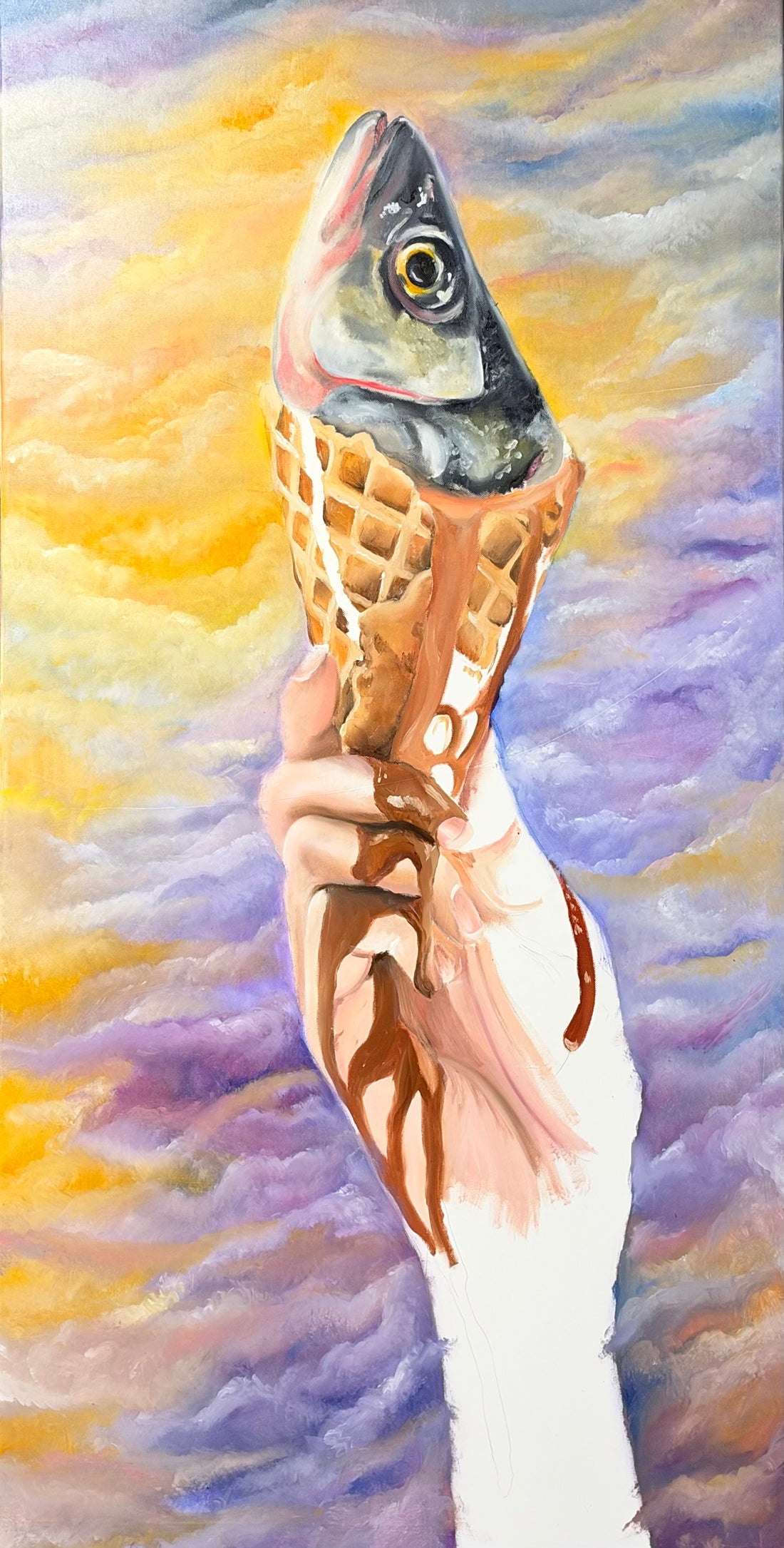 Fisch Waffel mit Soße